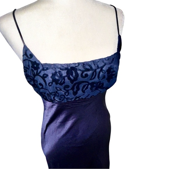 Step In Out Midnight Purple Velvet Satin Grunge Glam Dark Romantic Slip Gown - Picture 3 of 14